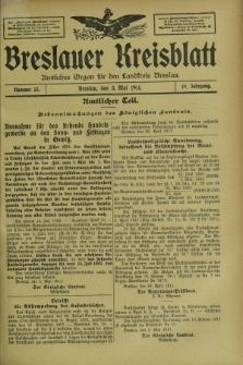 Breslauer Kreisblatt : amtliches Organ für den Landkreis Breslau. Jg.79, nr 35 (3 Mai 1911) + dod.