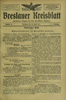 Breslauer Kreisblatt : amtliches Organ für den Landkreis Breslau. Jg.79, nr 48 (17 Juni 1911) + dod.
