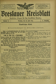 Breslauer Kreisblatt : amtliches Organ für den Landkreis Breslau. Jg.79, nr 55 (12 Juli 1911) + dod.