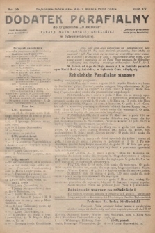 Dodatek Parafjalny do tygodnika „Niedziela” Parafji Matki Boskiej Anielskiej w Dąbrowie-Górniczej. 1937, nr 10