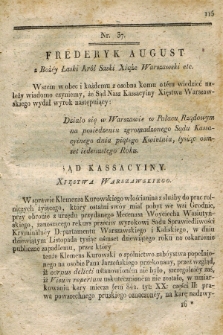 Dziennik Wyroków Sądu Kassacyinego Xsięstwa Warszawskiego. T.1, Oddział 3, nr 37 (5 kwietnia 1811)