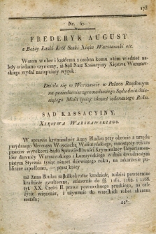 Dziennik Wyroków Sądu Kassacyinego Xsięstwa Warszawskiego. T.1, Oddział 4, nr 47 (10 maja 1811)