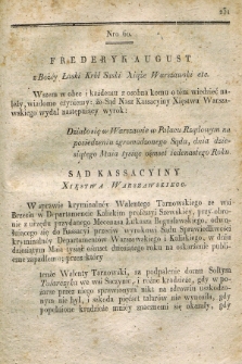 Dziennik Wyroków Sądu Kassacyinego Xsięstwa Warszawskiego. T.1, Oddział 5, nr 60 (10 maja 1811)