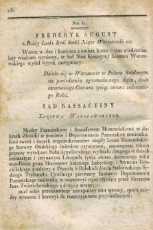 Dziennik Wyroków Sądu Kassacyinego Xsięstwa Warszawskiego. T.1, Oddział 5, nr 61 (14 czerwca 1811)