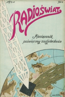 Radioświat : miesięcznik poświęcony radjotechnice. R.1, nr 3/4 (15 maja 1925) + wkładki