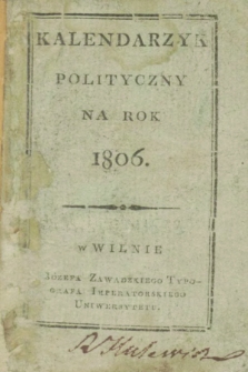 Kalendarzyk Polityczny na Rok 1806
