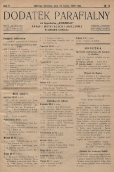 Dodatek Parafjalny do tygodnika „Niedziela” Parafji Matki Boskiej Anielskiej w Dąbrowie-Górniczej. 1939, nr 13