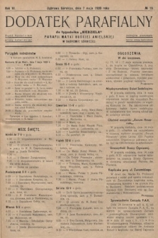 Dodatek Parafjalny do tygodnika „Niedziela” Parafji Matki Boskiej Anielskiej w Dąbrowie-Górniczej. 1939, nr 19