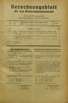 Verordnungsblatt für das Generalgouvernement = Dziennik Rozporządzeń dla Generalnego Gubernatorstwa. 1941, Nr. 3 (8 Februar)