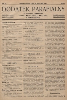 Dodatek Parafjalny do tygodnika „Niedziela” Parafji Matki Boskiej Anielskiej w Dąbrowie-Górniczej. 1939, nr 31