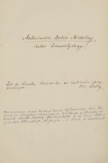 Zbiorek autografów przesłanych Konstantemu Podwysockiemu przez Karola Szajnochę