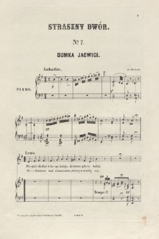 Straszny dwór : opera w czterech aktach z prologiem. Nr 7, Dumka Jadwigi