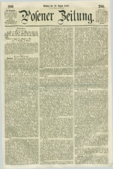 Posener Zeitung. 1859, [№] 200 (29 August) + dod.