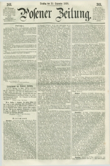 Posener Zeitung. 1859, [№] 213 (13 September) + dod.