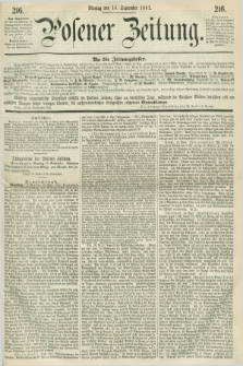 Posener Zeitung. 1861, [№] 216 (16 September)
