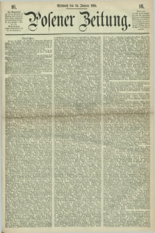 Posener Zeitung. 1864, [№] 16 (20 Januar) + dod.