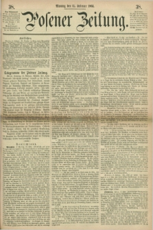 Posener Zeitung. 1864, [№] 38 (15 Februar) + dod.
