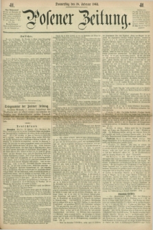 Posener Zeitung. 1864, [№] 41 (18 Februar) + dod.