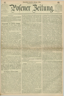 Posener Zeitung. 1864, [№] 43 (20 Februar) + dod.