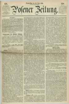 Posener Zeitung. 1864, [№] 138 (16 Juni) + dod.