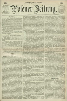 Posener Zeitung. 1864, [№] 168 (21 Juli) + dod.