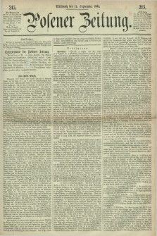 Posener Zeitung. 1864, [№] 215 (14 September) + dod.