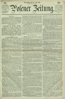 Posener Zeitung. 1865, [№] 167 (20 Juli) + dod.