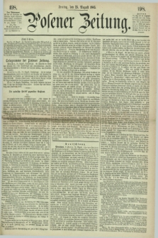 Posener Zeitung. 1865, [№] 198 (25 August) + dod.