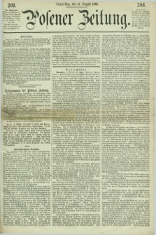 Posener Zeitung. 1865, [№] 203 (31 August) + dod.