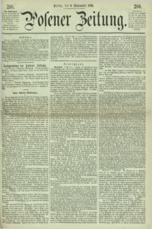 Posener Zeitung. 1865, [№] 210 (8 September) + dod.