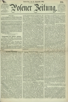 Posener Zeitung. 1865, [№] 215 (14 September) + dod.