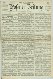 Posener Zeitung. 1865, [№] 216 (15 September) + dod.