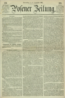 Posener Zeitung. 1865, [№] 221 (21 September) + dod.