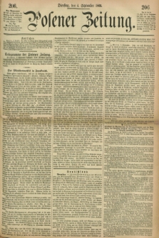Posener Zeitung. 1866, [№] 206 (4 September) + dod.