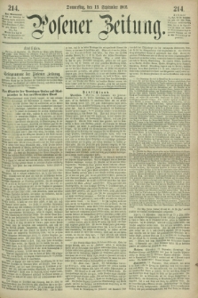Posener Zeitung. 1866, [№] 214 (13 September) + dod.