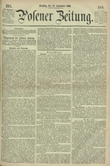 Posener Zeitung. 1866, [№] 218 (18 September) + dod.