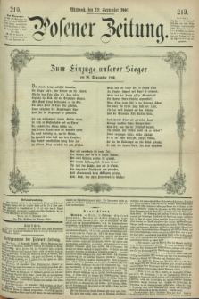 Posener Zeitung. 1866, [№] 219 (19 September) + dod.