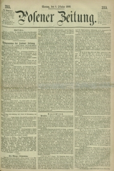 Posener Zeitung. 1866, [№] 235 (8 Oktober) + dod.