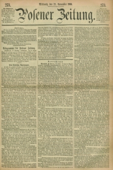 Posener Zeitung. 1866, [№] 273 (21 November) + dod.