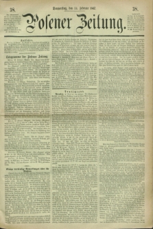 Posener Zeitung. 1867, [№] 38 (14 Februar) + dod.
