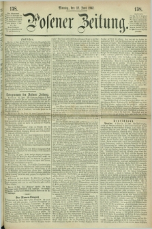 Posener Zeitung. 1867, [№] 138 (17 Juni) + dod.