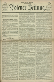 Posener Zeitung. 1867, [№] 168 (22 Juli) + dod.