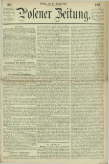 Posener Zeitung. 1867, [№] 190 (16 August) + dod.