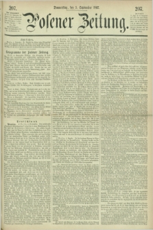 Posener Zeitung. 1867, [№] 207 (5 September) + dod.