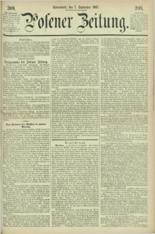 Posener Zeitung. 1867, [№] 209 (7 September) + dod.