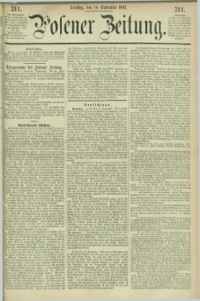Posener Zeitung. 1867, [№] 211 (10 September) + dod.
