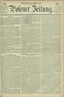 Posener Zeitung. 1867, [№] 213 (12 September) + dod.