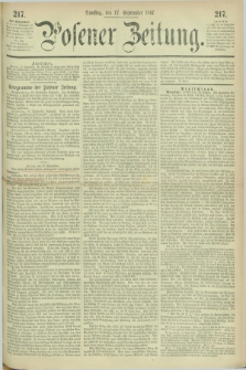 Posener Zeitung. 1867, [№] 217 (17 September) + dod.