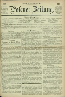 Posener Zeitung. 1867, [№] 222 (23 September) + dod.