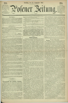 Posener Zeitung. 1867, [№] 223 (24 September) + dod.